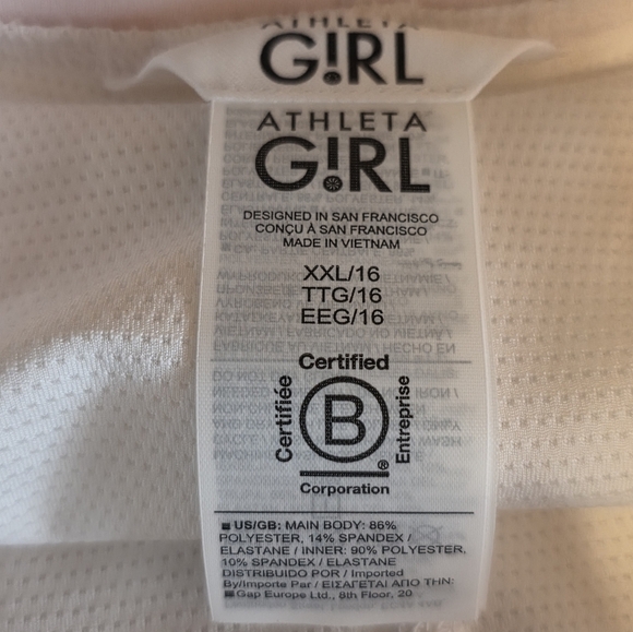 Athleta Girl Pleat Perfect Skort XXL/16 White Pink Stripe Tennis Golf NWT - Picture 8 of 10